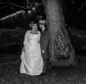 black and white bride and groom